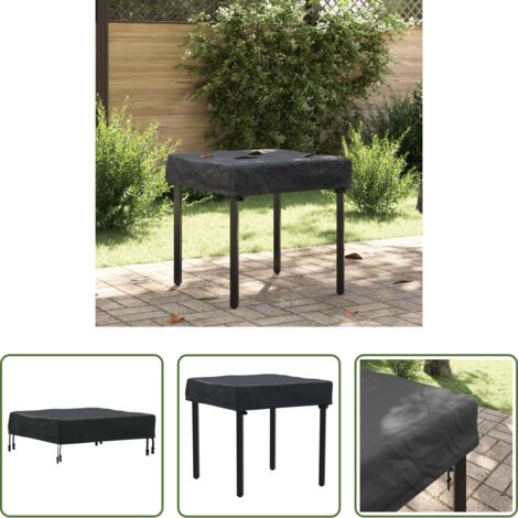 Cubierta impermeable -  Cubierta de Mesa Liso Negro 82 x 82 x 15 cm tela