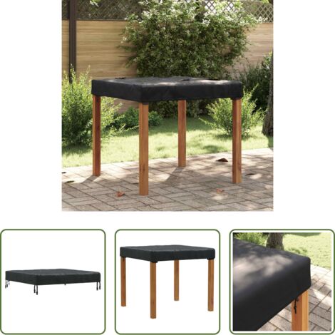 Cubierta impermeable -  Cubierta de Mesa Liso Negro 92 x 92 x 15 cm tela