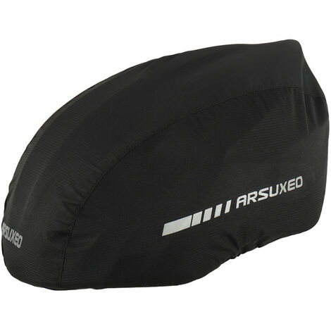 Cubierta impermeable para casco de bicicleta con tira reflectante, casco de bicicleta para ciclismo, cubierta para lluvia, casco para bicicleta de carretera, cubierta para nieve y agua,Negro - Negro