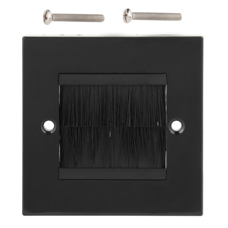 Cubierta para cables con cepillo antipolvo, panel de montaje negro para placa de pared