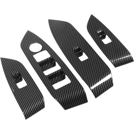 Cubierta para el botón de control de la ventana para Mazda CX-5 2017-2023 con volante a la derecha - 4 piezas - Estilo carbono en ABS
