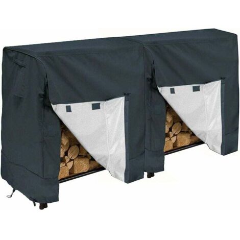 Cubierta para leña de chimenea: impermeable, resistente a los rayos UV y al polvo, 250 x 65 x 110 cm