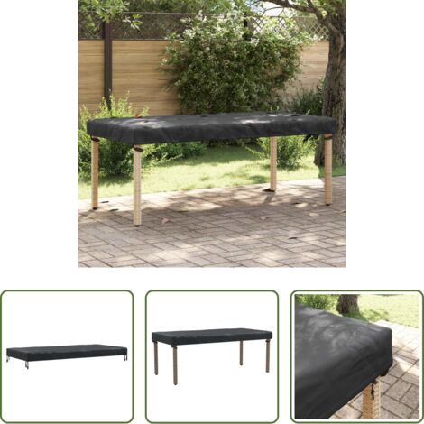 Cubierta para mesa exterior -  Cubierta de Mesa Liso Negro 202 x 102 x 15 cm tela