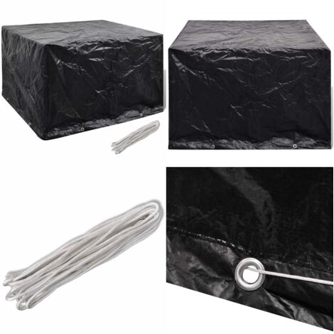 Cubierta para muebles de jardín 8 ojales 135x135x90 cm - Funda para ratán - Protección para muebles al aire libre