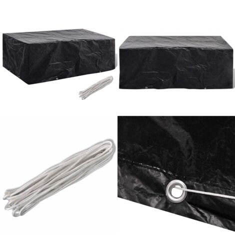 Cubierta para muebles de jardín 8 ojales 200x160x70 cm - Funda para ratán - Protección para muebles