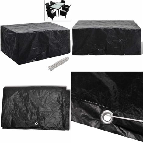 Cubierta para muebles de jardín 8 ojales 240x140x90 cm - Funda para ratán - Protección para muebles