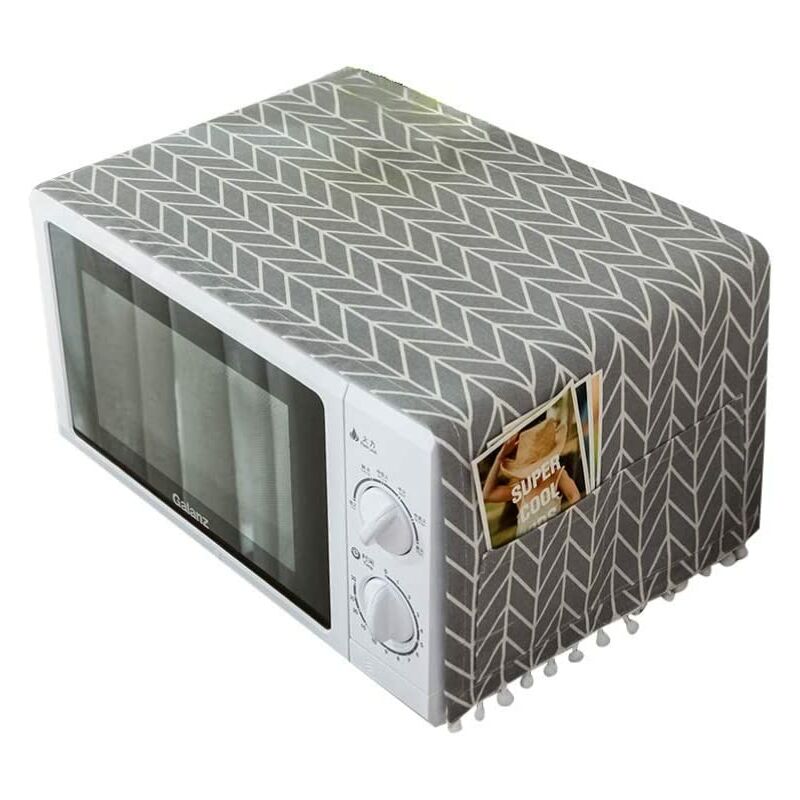 

Cubierta para nevera, patrón de cubierta antipolvo para nevera, tapa superior gris para microondas, cubierta de protección solar universal con bolsa