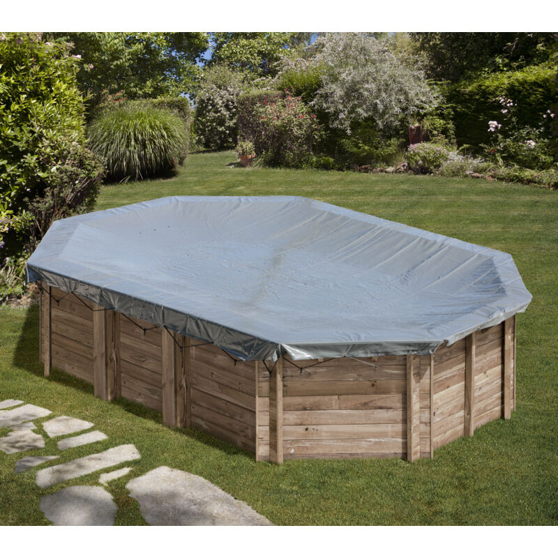 Gre - Cubiertas De Invierno Para Piscinas De Madera Sunbay Ovalada Canelle 591X391 Cm 786754