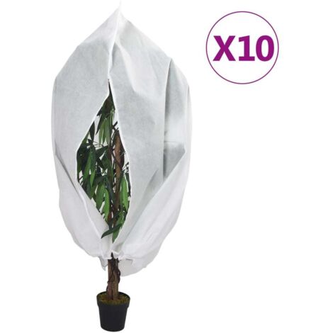 Cubierta para plantas con cremallera 10 uds 70 g/m² 1,55x1,55 m