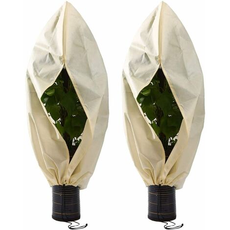 Cubierta para plantas de hibernación, cubierta para plantas de hibernación de 2 piezas, cubierta para plantas para protección contra heladas, para proteger las plantas sensibles en macetas de las hela