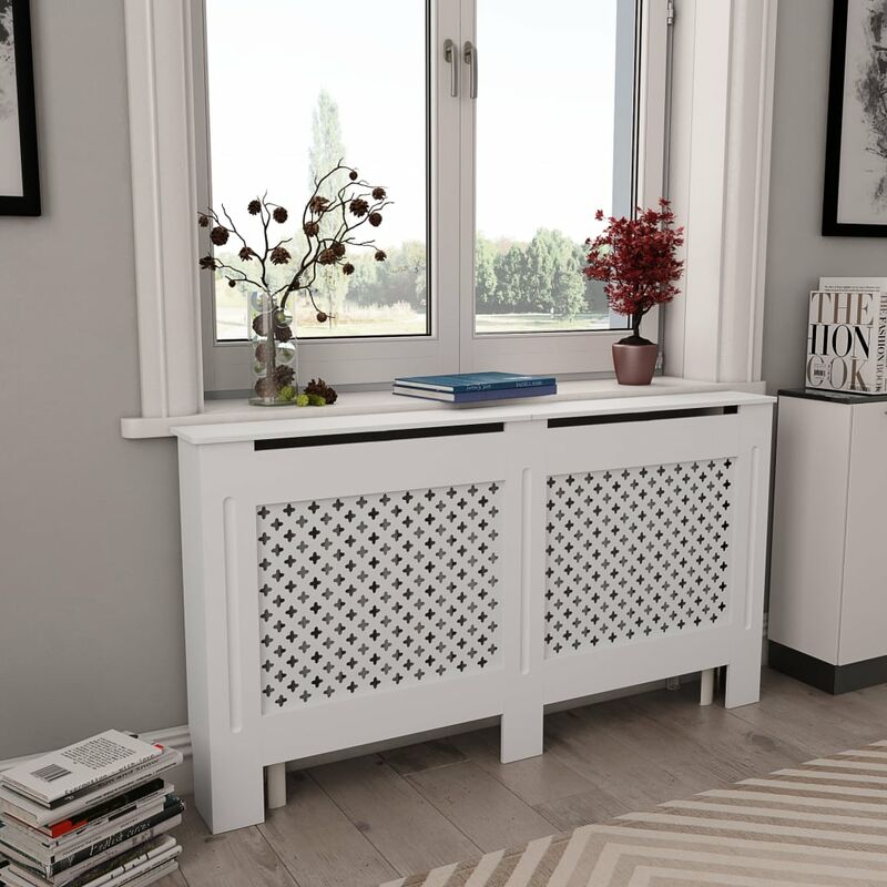 

Youthup - Cubierta para radiador MDF blanco 152x19x81,5 cm - Blanco