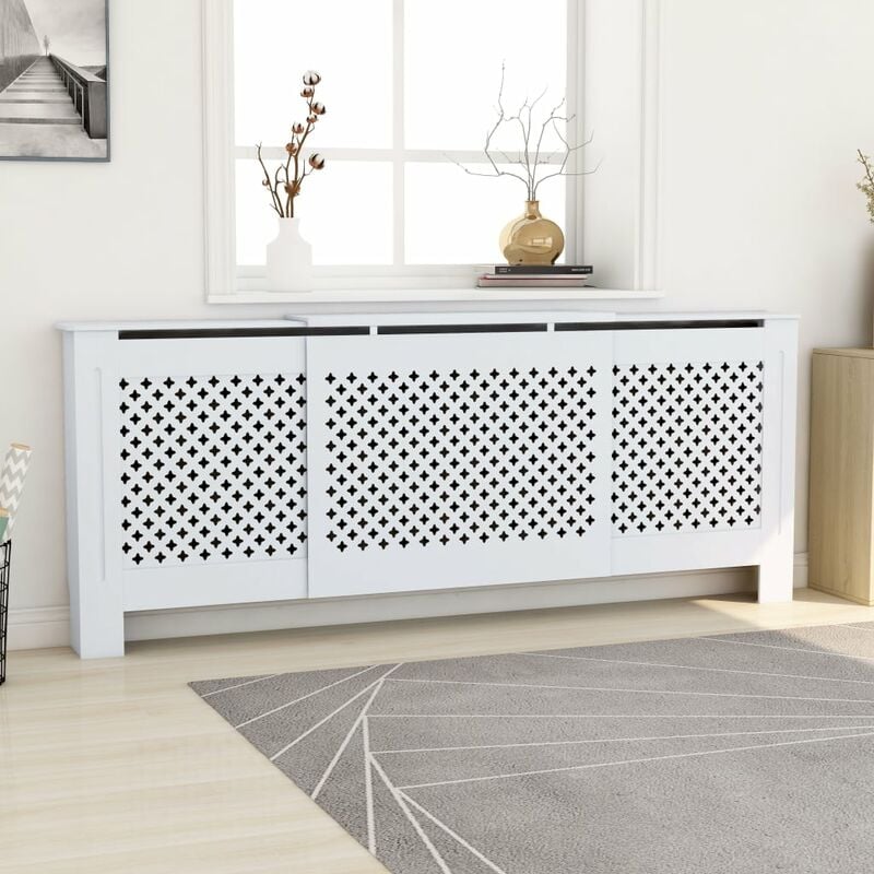 

Cubierta para radiador MDF blanco 205 cm