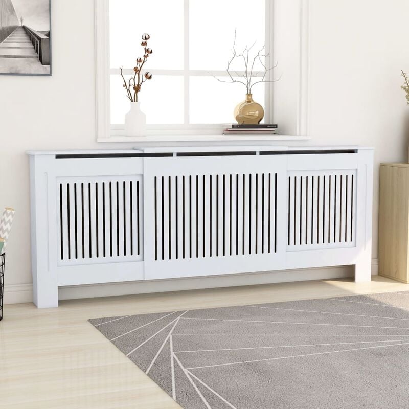 

Cubierta para radiador MDF blanco 205 cm