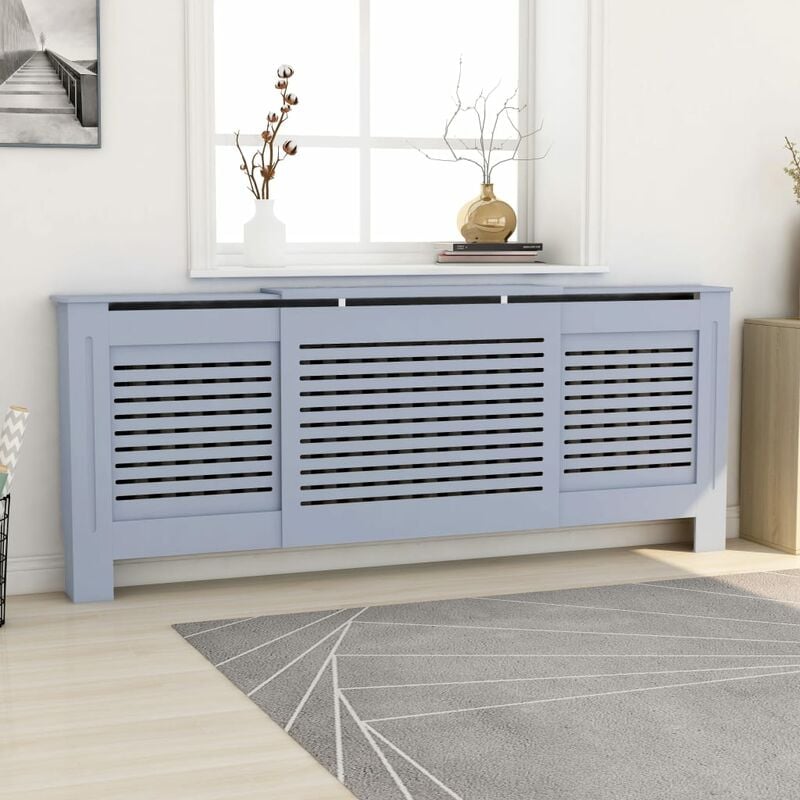 

Cubierta para radiador MDF gris 205 cm