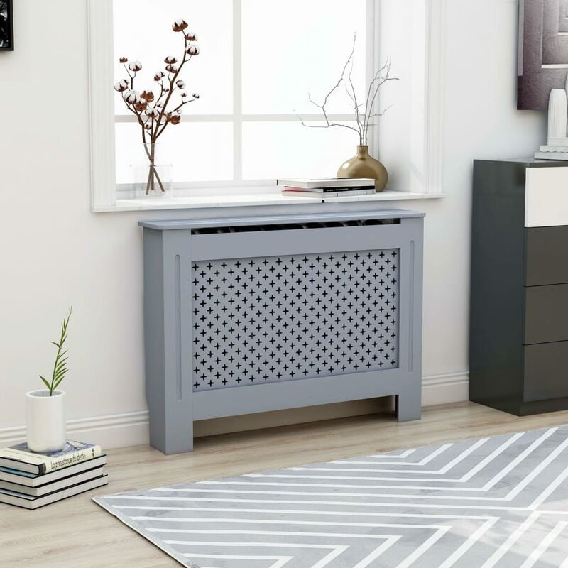 

Youthup - Cubierta para radiador MDF gris antracita 112x19x81 cm - Gris