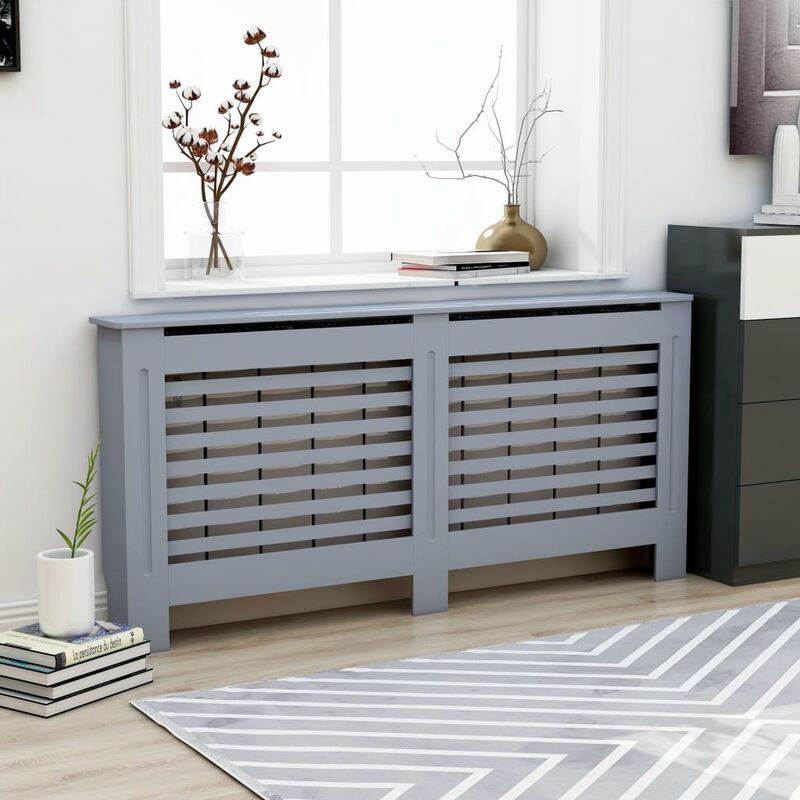 

Asupermall - Cubierta para radiador MDF gris antracita 172x19x81 cm