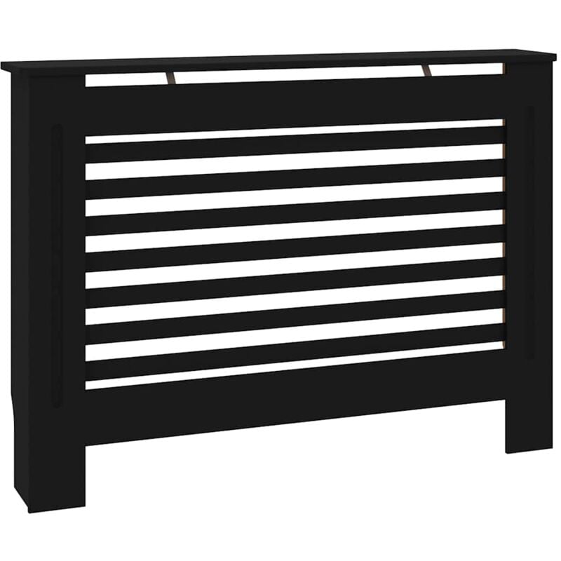 

vidaXL Cubierta para radiador MDF negro 112x19x81 cm - Negro