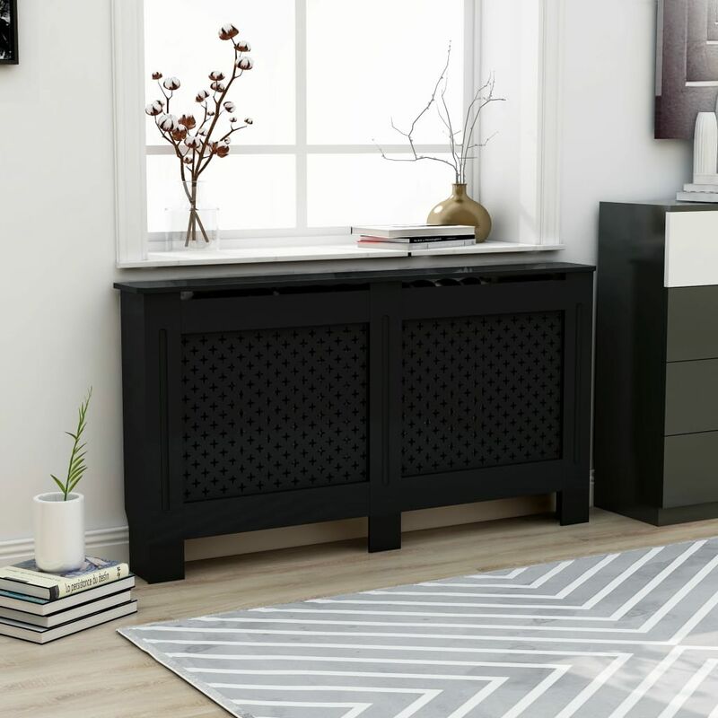 

Cubierta para radiador MDF negro 152x19x81 cm - Negro