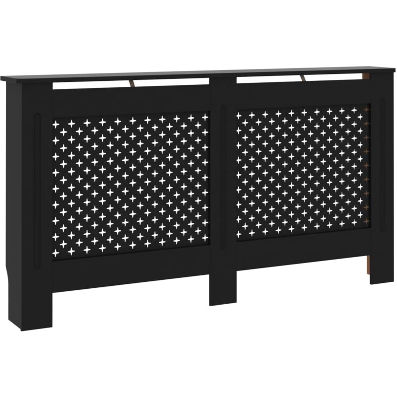 

vidaXL Cubierta para radiador MDF negro 152x19x81 cm - Negro