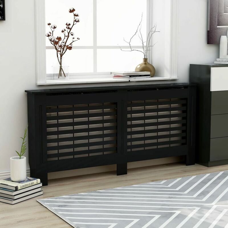 

Cubierta para radiador MDF negro 172x19x81 cm - Negro