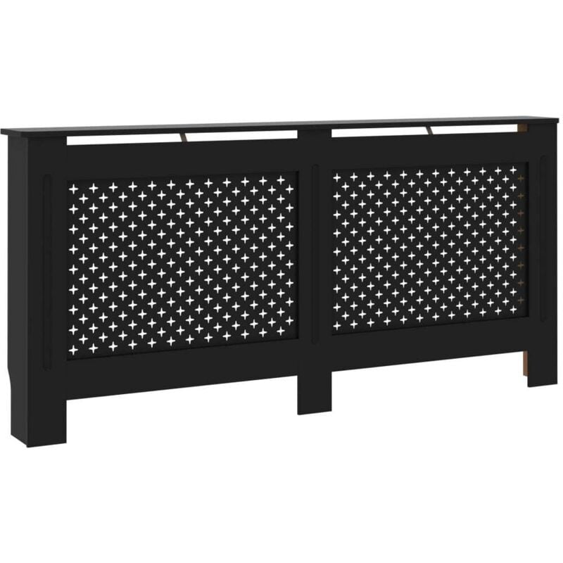 

vidaXL Cubierta para radiador MDF negro 172x19x81 cm - Negro