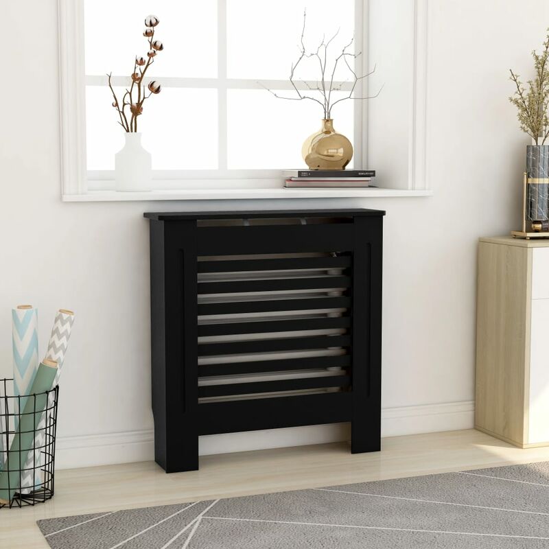 

Cubierta para radiador MDF negro 78 cm