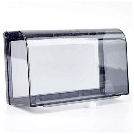 Cubierta protectora de plástico para panel de enchufe externo de una pieza para cocina y baño, caja de protección contra salpicaduras, color negro - 20 x 21 x 175 mm