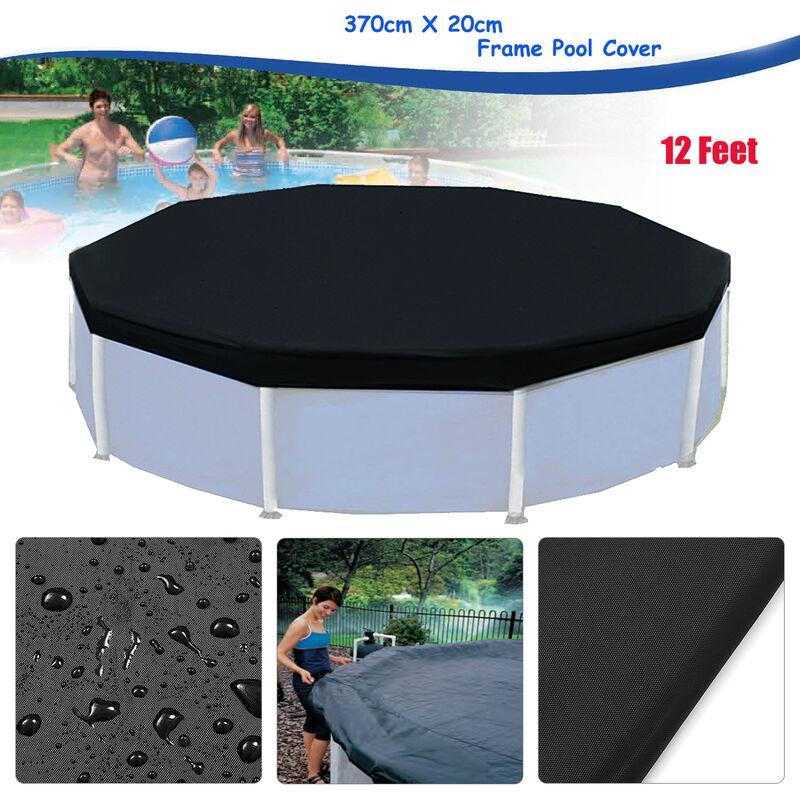 Maerex - Cubierta Protectora Negra Para Piscinas De 3,7 M Y 12 Pies Para Piscinas Elevadas