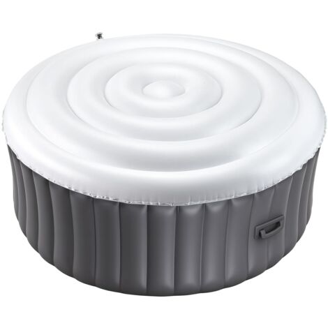 Cubierta redonda inflable para spa de 165 cm, resistente a la intemperie e impermeable, cubierta térmica de PVC, fácil instalación, para uso en exteriores y jardines, color blanco.