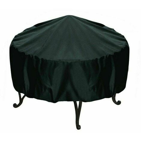 Cubierta redonda para barbacoa Fire Pit, impermeable, dobladillo con cordón, hebilla de liberación ajustable, resistente a los rayos UV, a prueba de polvo, cubierta para parrilla de barbacoa, negra, i