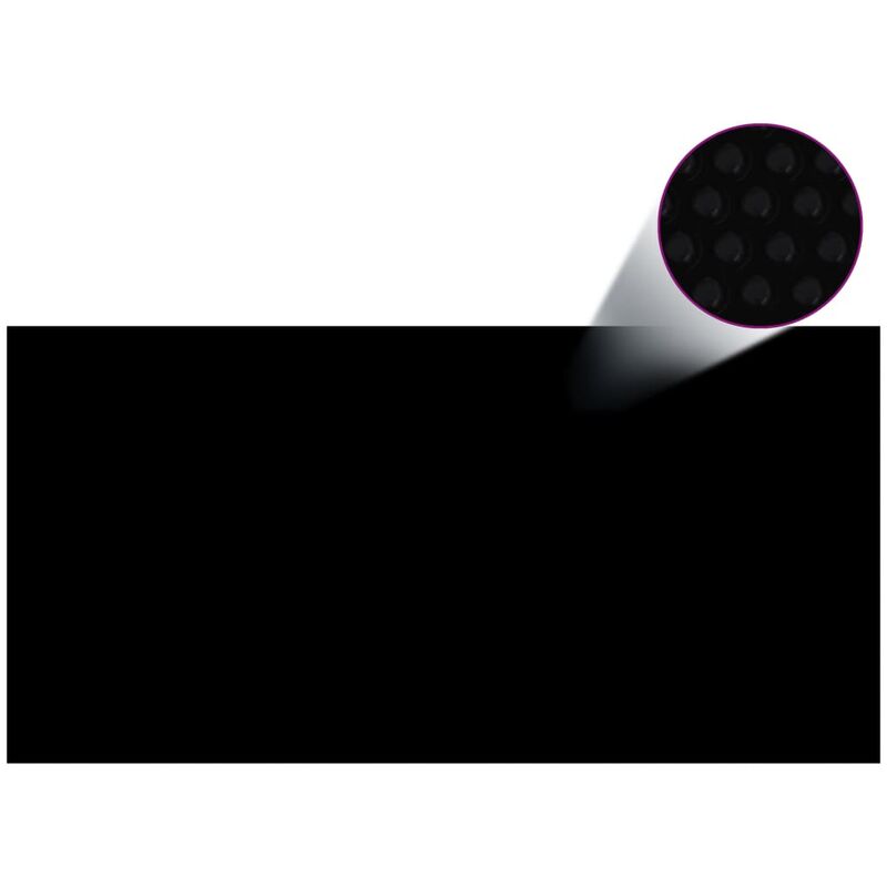 

Cubierta solar de piscina PE rectangular flotante negro 10x5 m - Negro