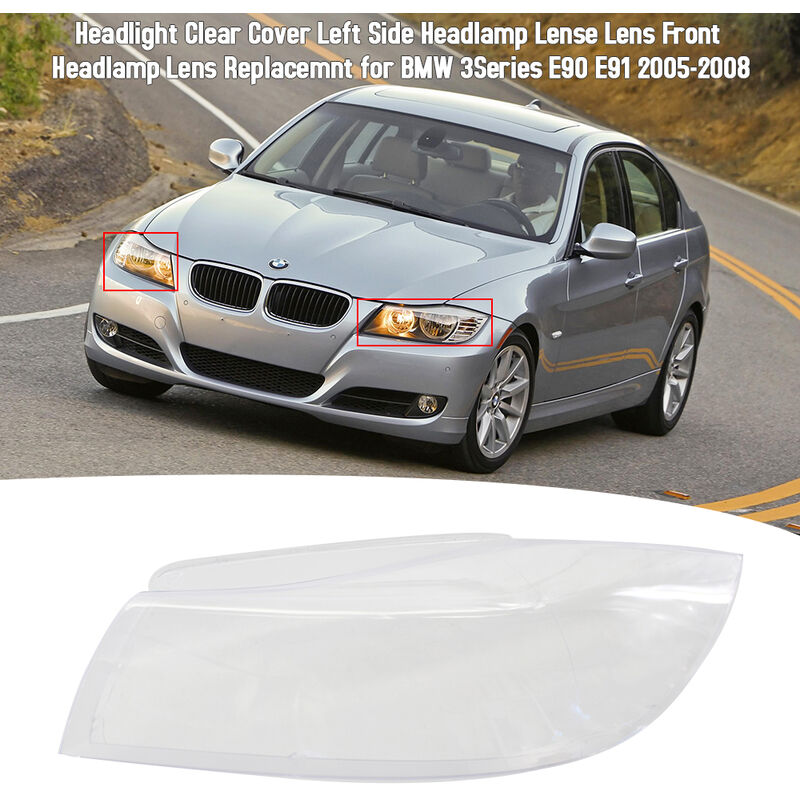 

Cubierta transparente para faros delanteros del lado izquierdo Lente de la lente del faro delantero Reemplazo de la lente del faro delantero para BMW