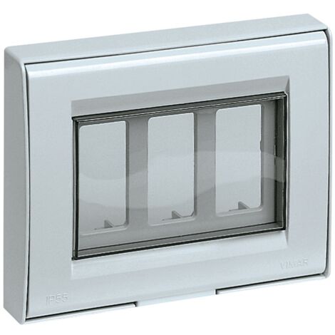 Cubierta Vimar 3 Módulos X serie 8000S IP55 gris 13731.Q