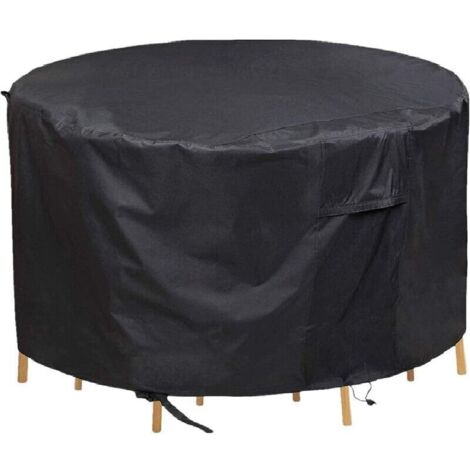 Cubiertas para mesas en macetas de jardín impermeables de 180x90 cm, cubiertas para mesas para muebles de patio, protección resistente 420D, cubierta para mesa redonda anti-UV a prueba de viento