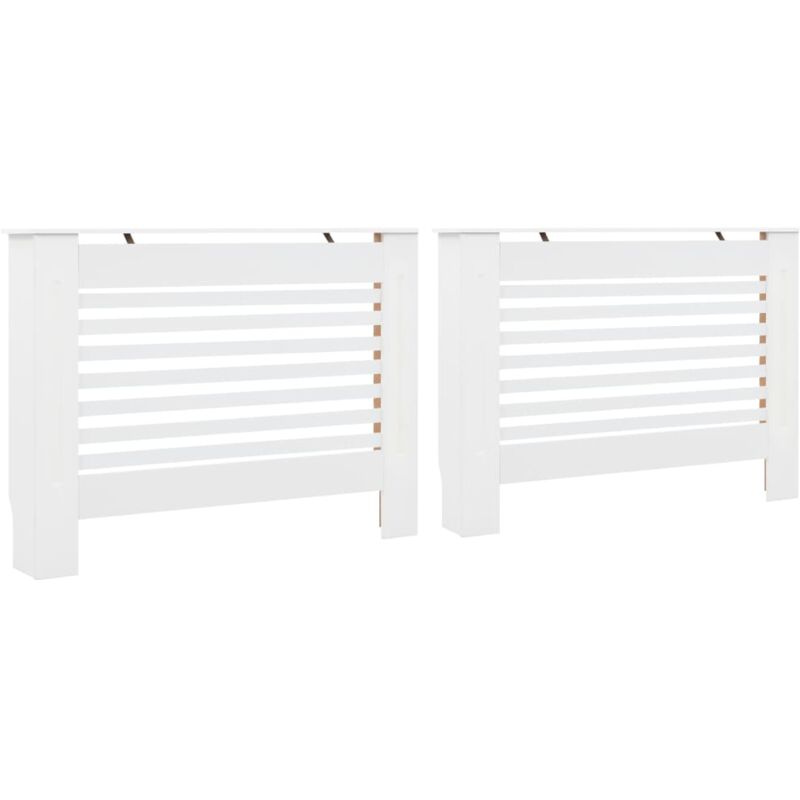 

Cubiertas para radiador 2 unidades MDF blanco 112x19x81,5 cm - Blanco - Vidaxl