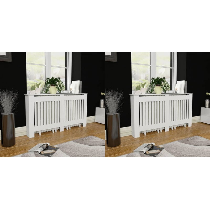 

Happyshopping - Cubiertas para radiador 2 unidades MDF blanco 152 cm