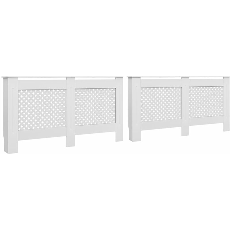 

Cubiertas para radiador 2 unidades MDF blanco 152x19x81,5 cm