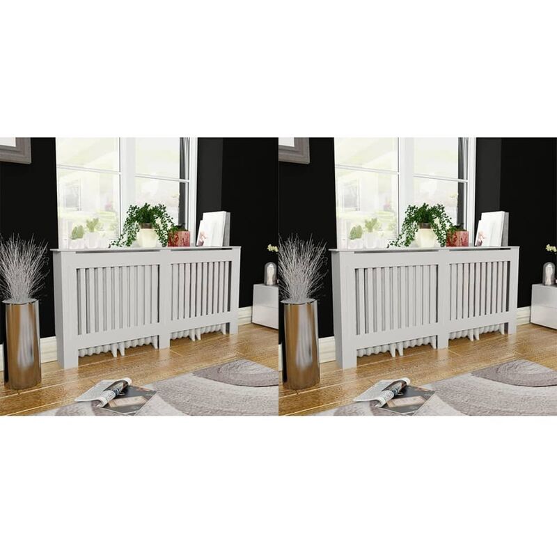 

Youthup - Cubiertas para radiador 2 unidades MDF blanco 172 cm - Blanco