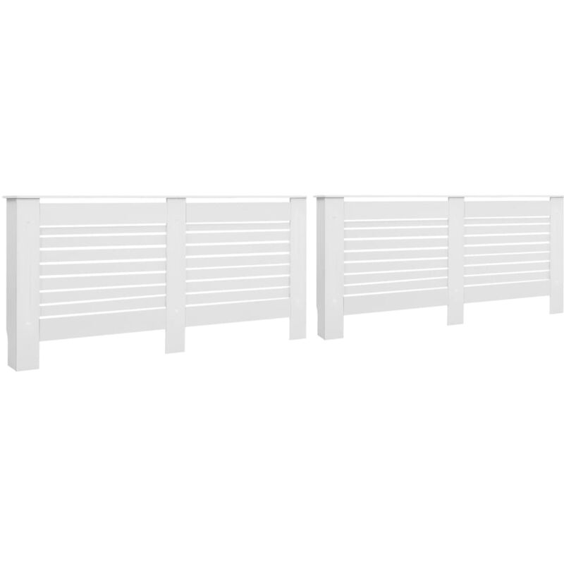 

vidaXL Cubiertas para radiador 2 unidades MDF blanco 172x19x81,5 cm - Blanco
