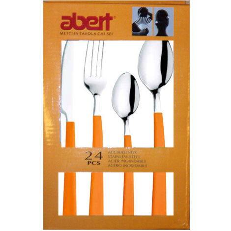 Cubiertos de acero inoxidable 24 piezas Finstock Arcoíris blanco