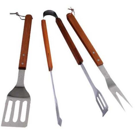 Cubiertos para barbacoa pz. 3 Mango de madera Inx Lapillo 00647
