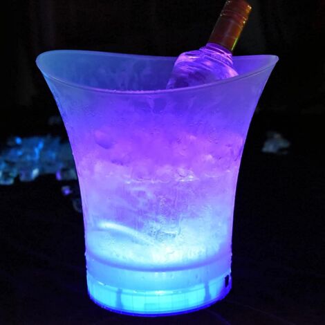 Cubiteras LED, Cubitera LED que cambia de color para champán/vino/cerveza, Acrílico con iluminación degradada de 7 colores para el hogar/bar/KTV