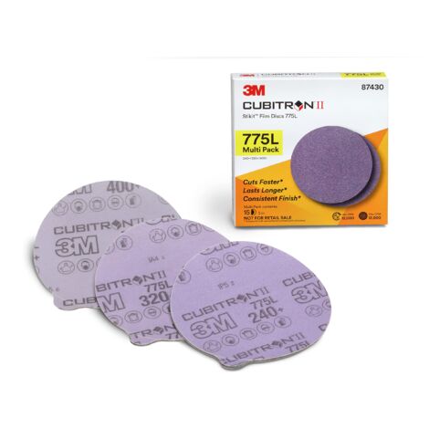 Cubitron II 3 m Stikit Disc 775L, 87430, multi pack, 5 in x NH, 240 +, 320 +, 400 +, taglio angolo di taglio flauto viola
