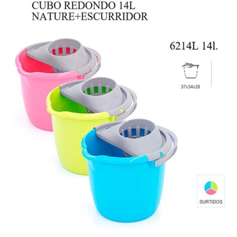 Cubo 14 l redondo + escurridor 6214l azul