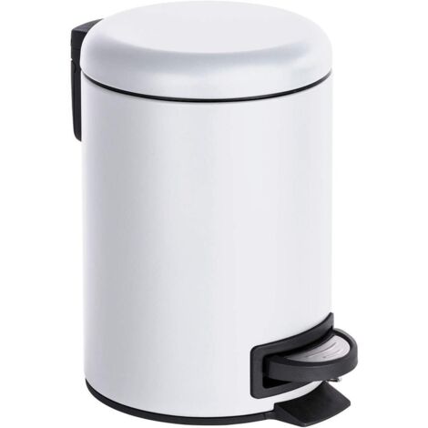 Cubo baño c/pedal 3lt-17x25cm acero bl leman wenko