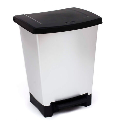 Cubo bas. recicl. 25lt c/pedal 2comp. pl gr/pl curver