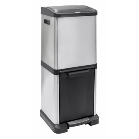 Cubo bas. recicl. 34l (18+16) c/pedal inox binary arregui