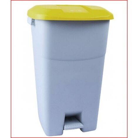 Cubo basura - 60 l - Amarillo/Gris - 40x43x64,5 cm