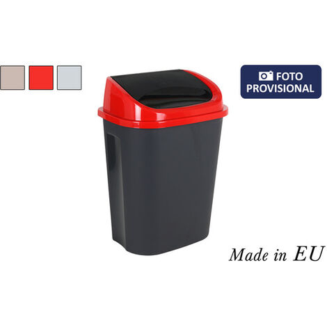 CUBO BASURA C//TAPA Y C//PEDAL 10L LYON PLATA//NEGRO SURTIDOS