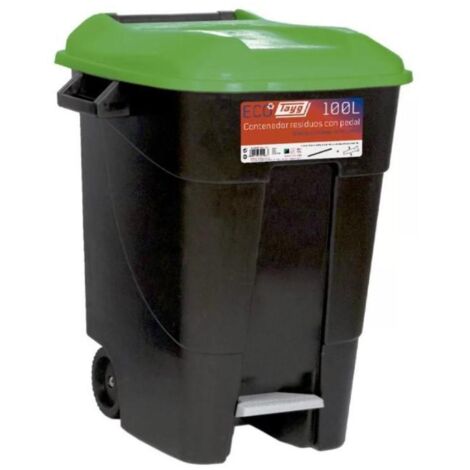 Cubo basura con pedal - 100 l - Gris/Negro - 60x57x77 cm